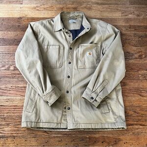 Carhartt Rugged Flex® Rigby Shirt Jacket Shacket Fleece-Lined Mens Large Canvas
